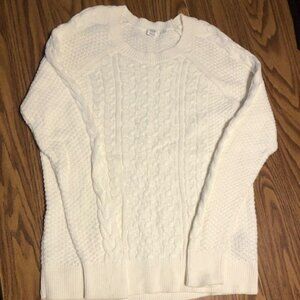 Women's GAP White Cream Cable Sweater